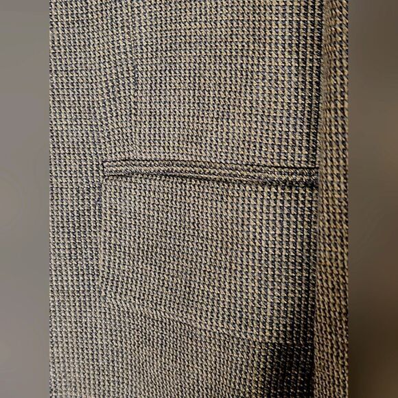 Versini 44R SILK WOOL Blend Checkered Brown Lined Pockets 3 Buttons Men Blazer - Picture 10 of 11